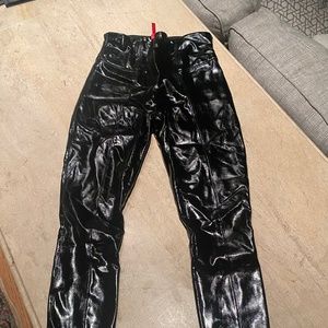 SPANX- patent leather black leggings - medium